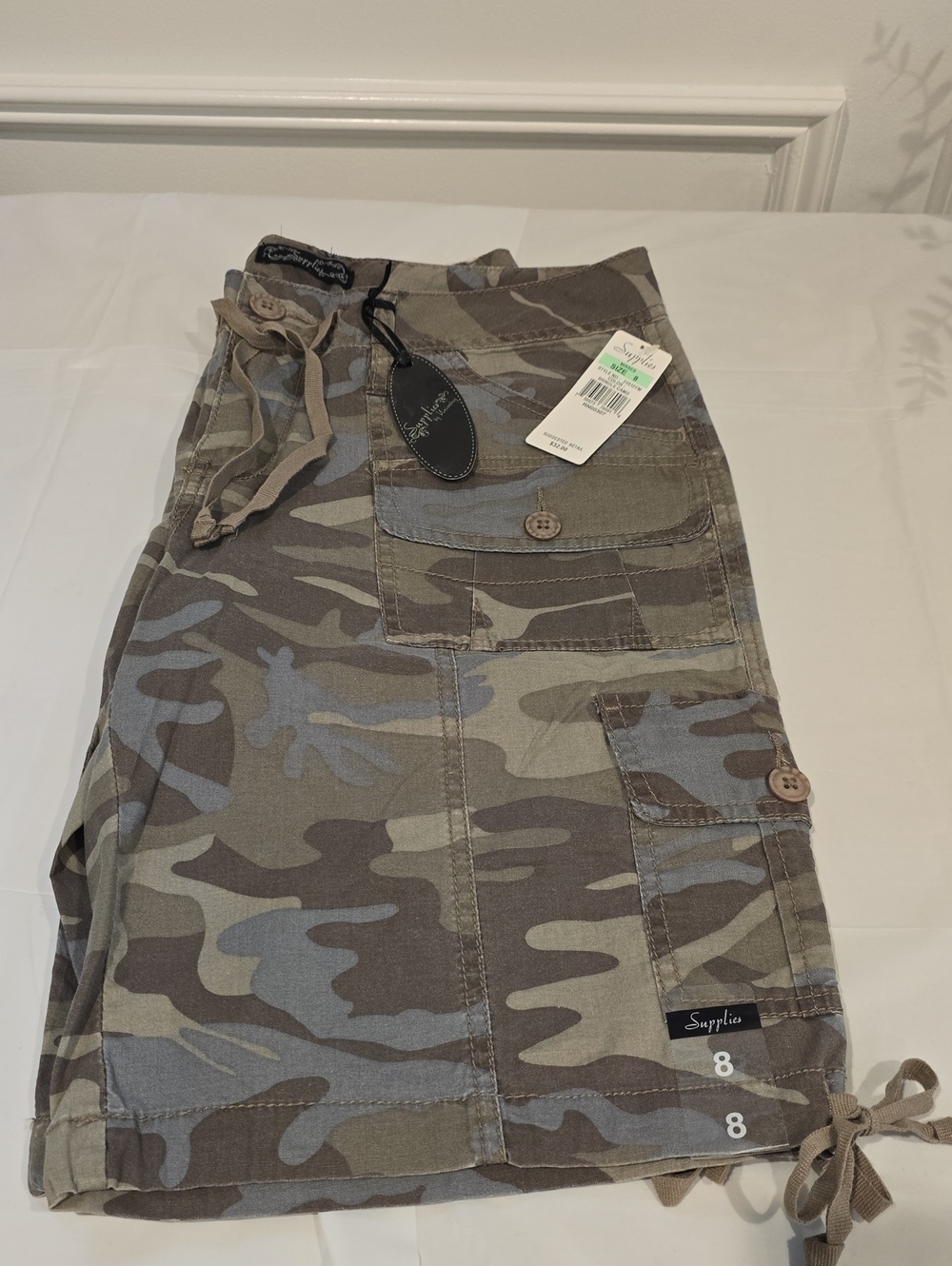 Camo Cargo Shorts - Women's Olive Camouflage - Picture 2 of 11